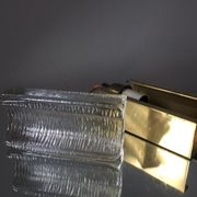 Scandinavian Midcentury wall light in Crystal and Brass