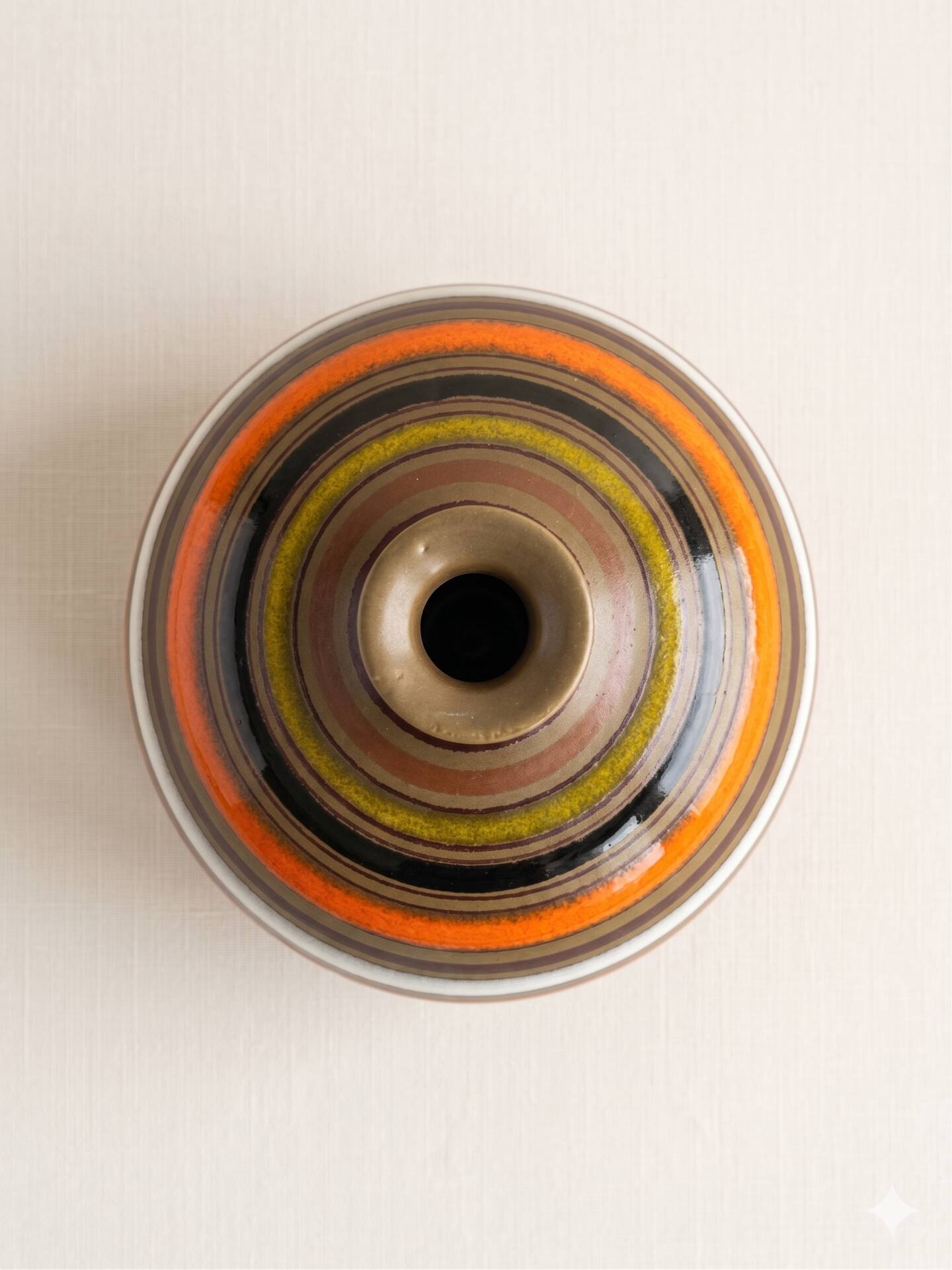 Striped vase Aldo Londi style -Bitossi 1970s