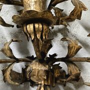 Pair of large golden wall lights, 1950s