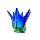 Sculptural Murano Vase – Cobalt Blue & Green - circa 1960