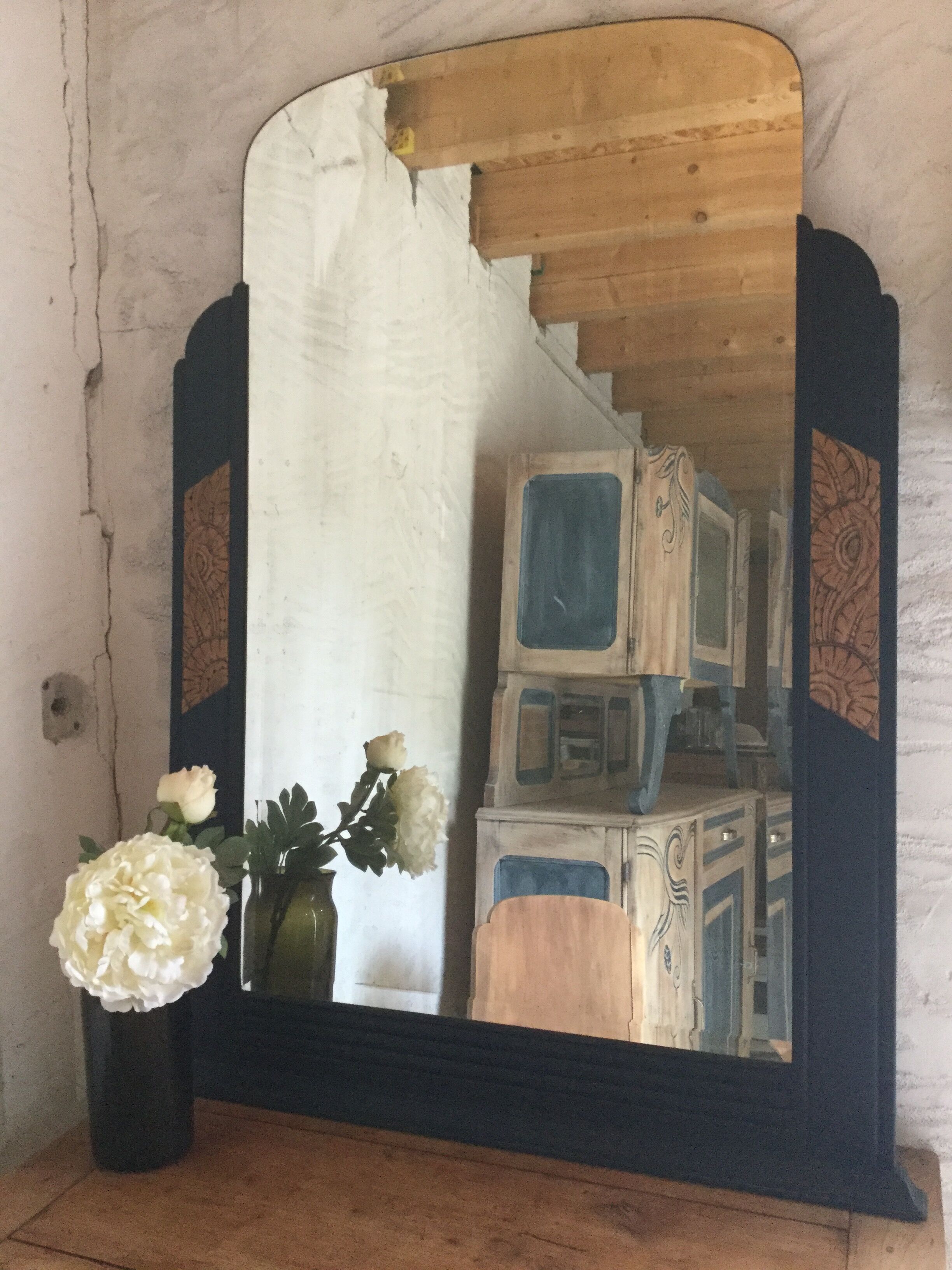 Great mirror Art Deco old 99x132cm