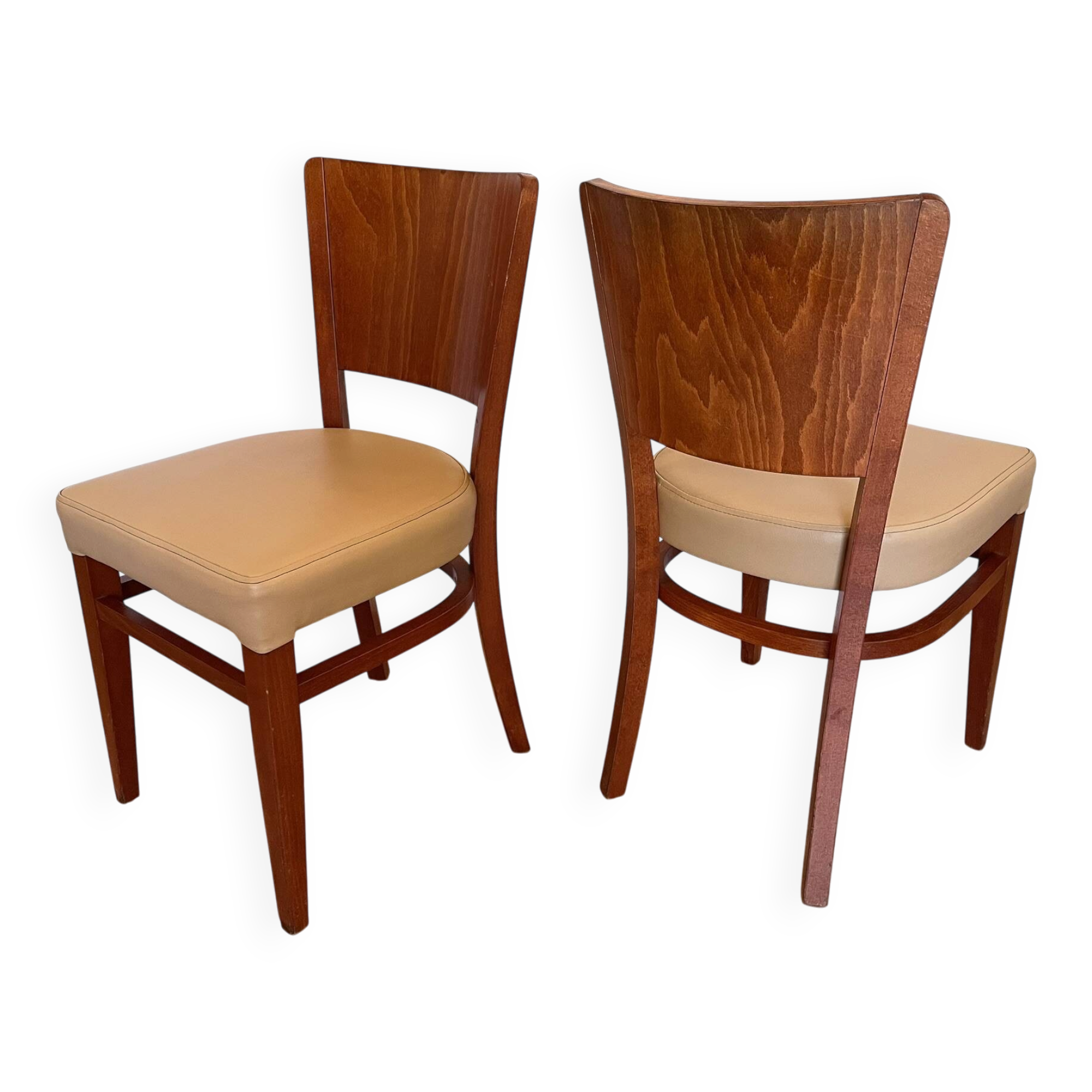 58 authentic bistro chairs Stella - Beech & Skaï model