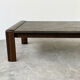 Vintage Belgian oak & fossil slate coffee table, brutalist modern, 1970s