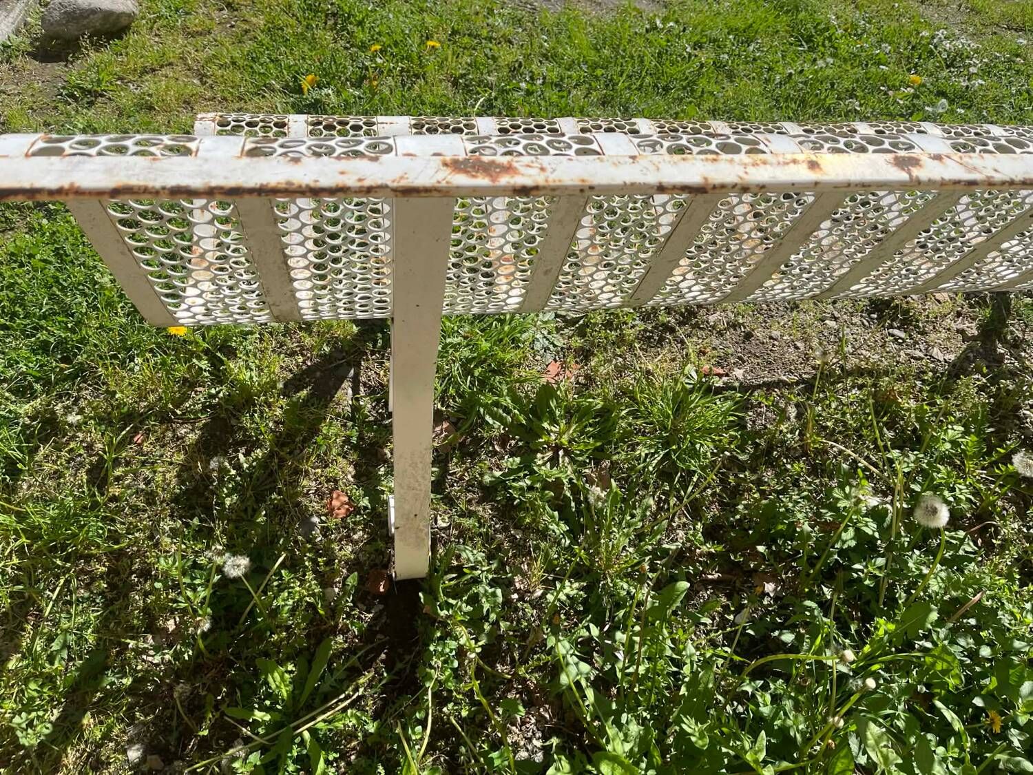 Public bench, street furniture, wrought iron garden bench