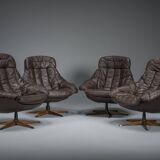 Fauteuils pivotants scandinaves par H.W. Klein pour Bramin, 1960, ensemble de 4