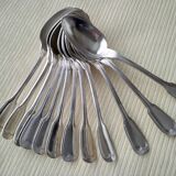 12 Coffee spoons in silver metal Net model