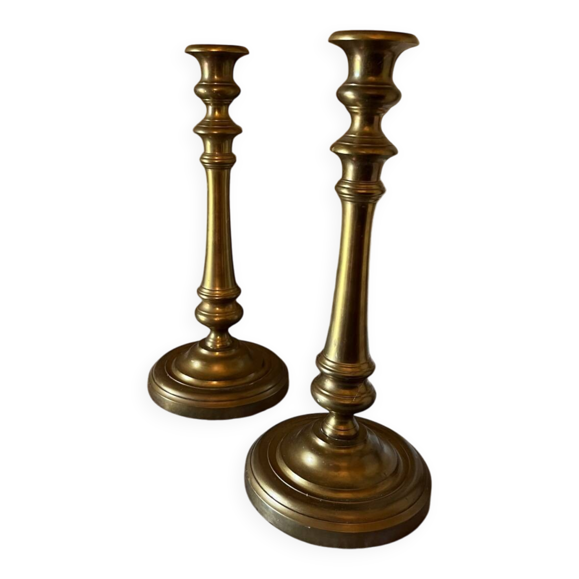 2 Bougeoirs en laiton