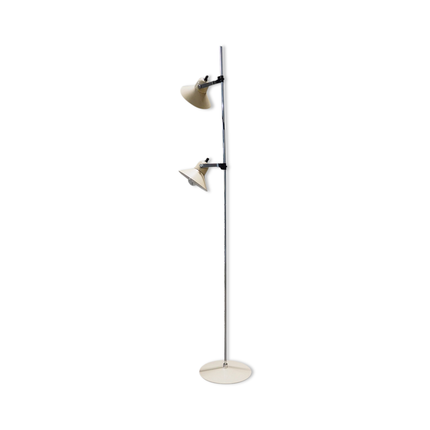 Metal two-spot floor lamp by Aluminor, 70s
