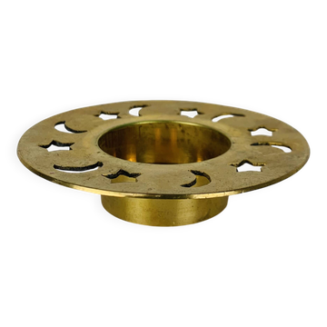 Vintage gold brass candle holder