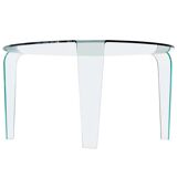 Fiam for Roche Bobois large vintage tripod glass table