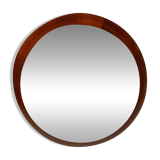Beautiful round 1960s teak wall mirror by TH. POSS 'EFTF Copenhagen Denmark