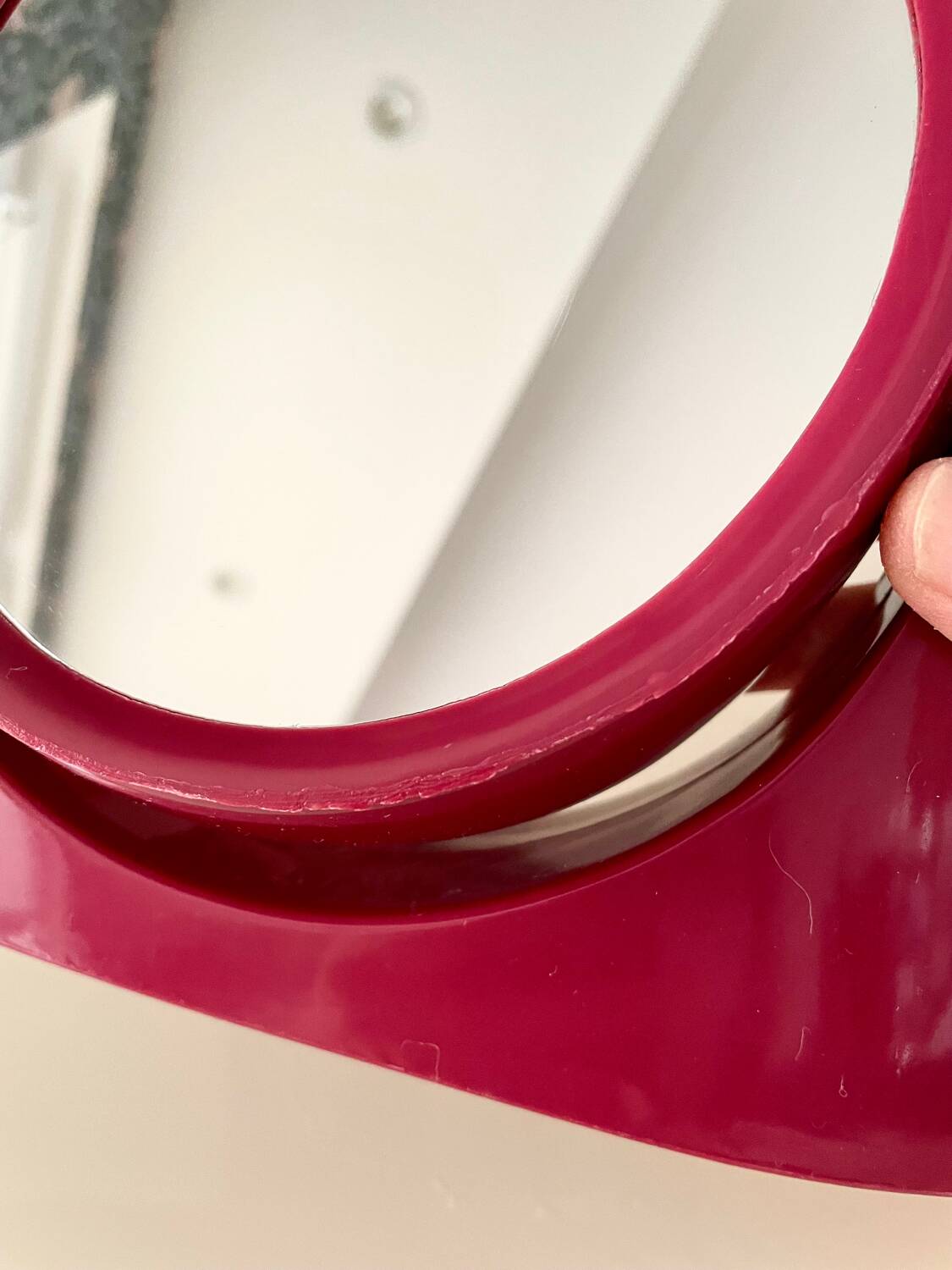 Vintage plastic magnifying swivel mirror from the 70s