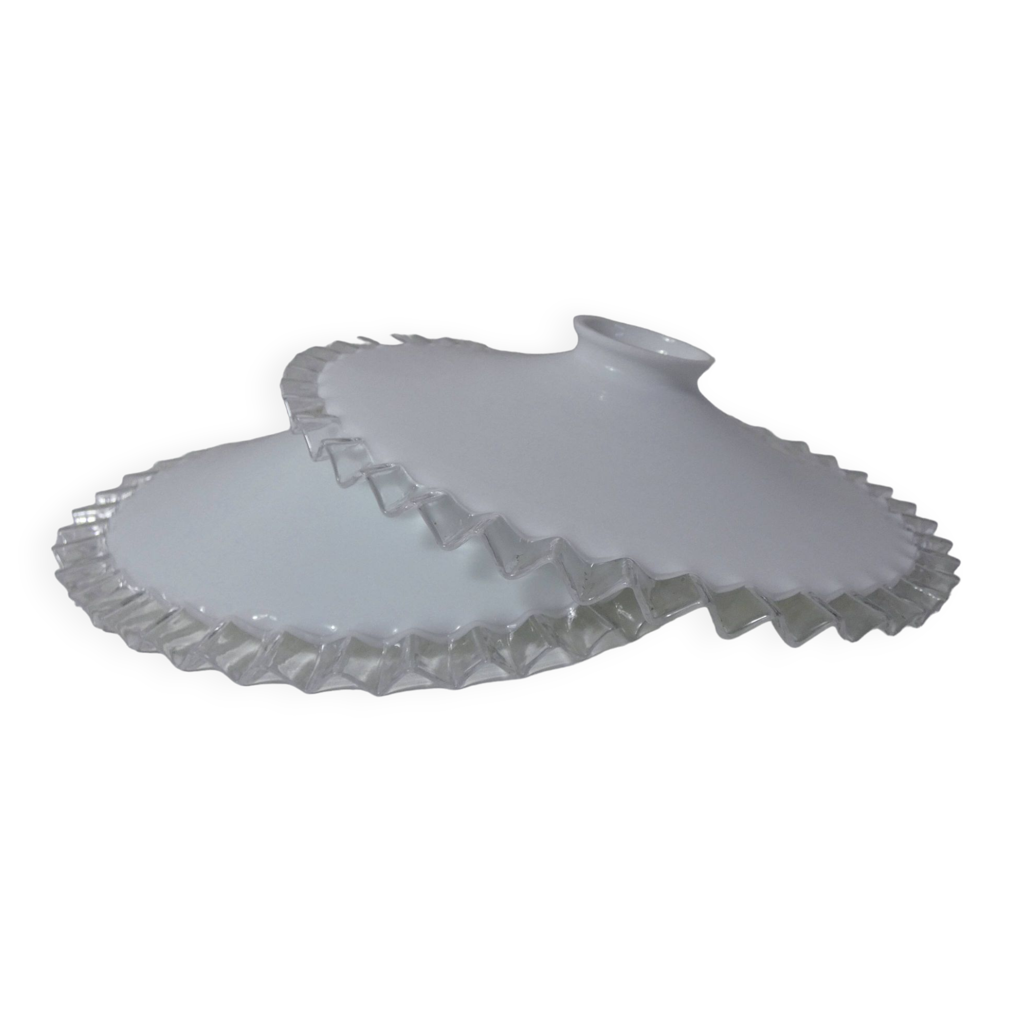 2 tulipes suspension en opaline blanche