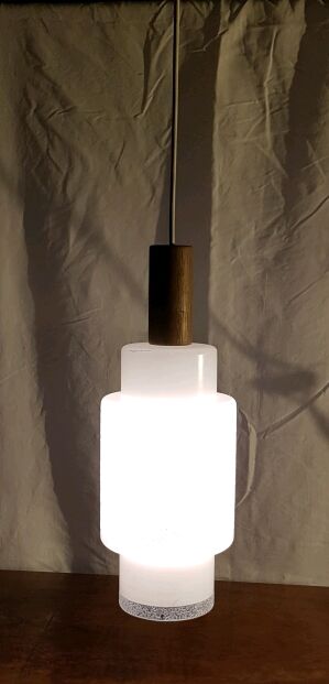 Hanging glass and wood 60's