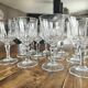Set of 12 molded glass white wine glasses