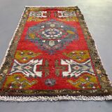 Small Vintage Turkish Rug 90x50 cm, Short Runner, Tribal, Shabby Chic