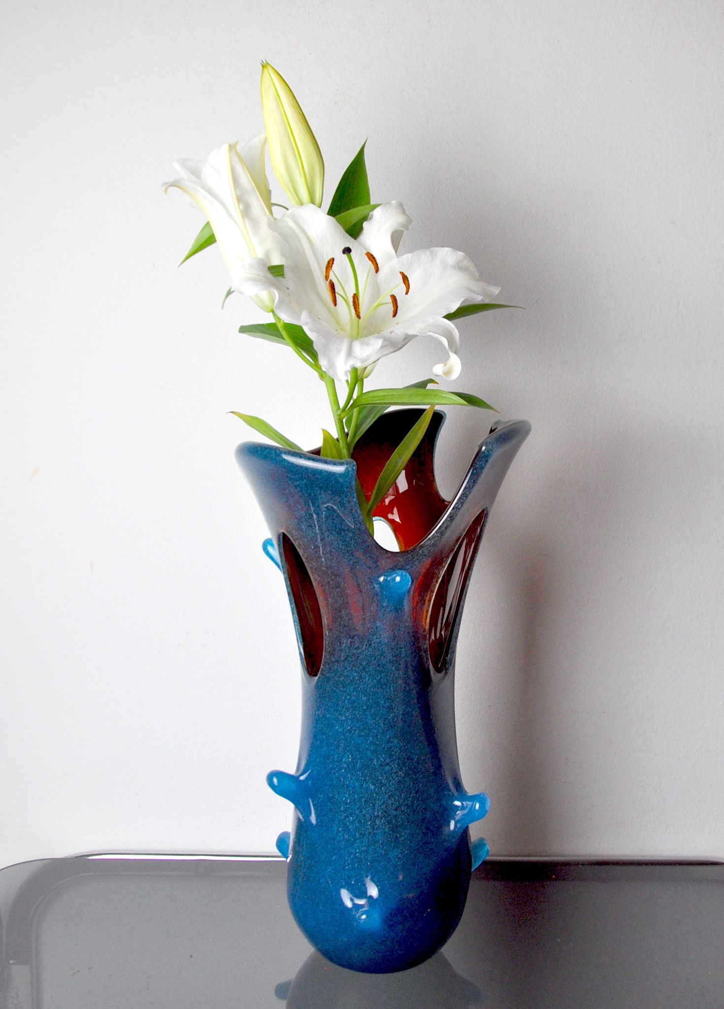 Sommerso vase by seguso in two-tone murano glass, Italy, 1970
