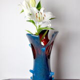 Sommerso vase by seguso in two-tone murano glass, Italy, 1970