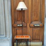 Floor lamp - table - magazine rack in wrought iron