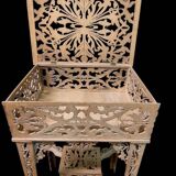 Rare antique wooden arch table, signed Amati, Turin, early 20th century Art Nouveau