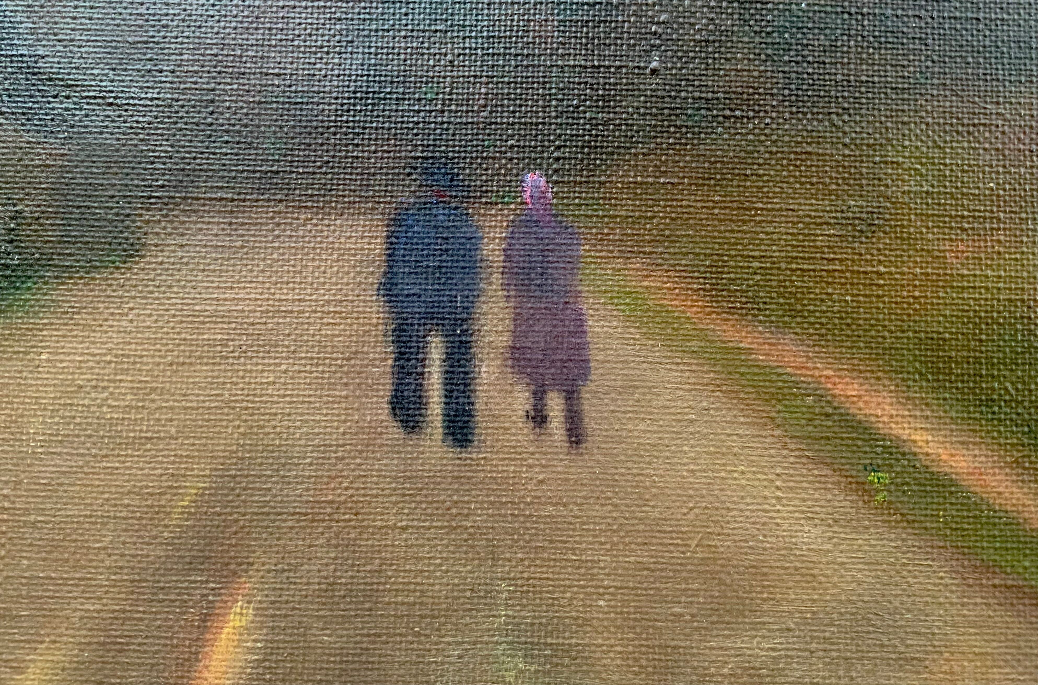 Vintage danish oil on canvas “sunset”, signed by a.takmar 1880-1960