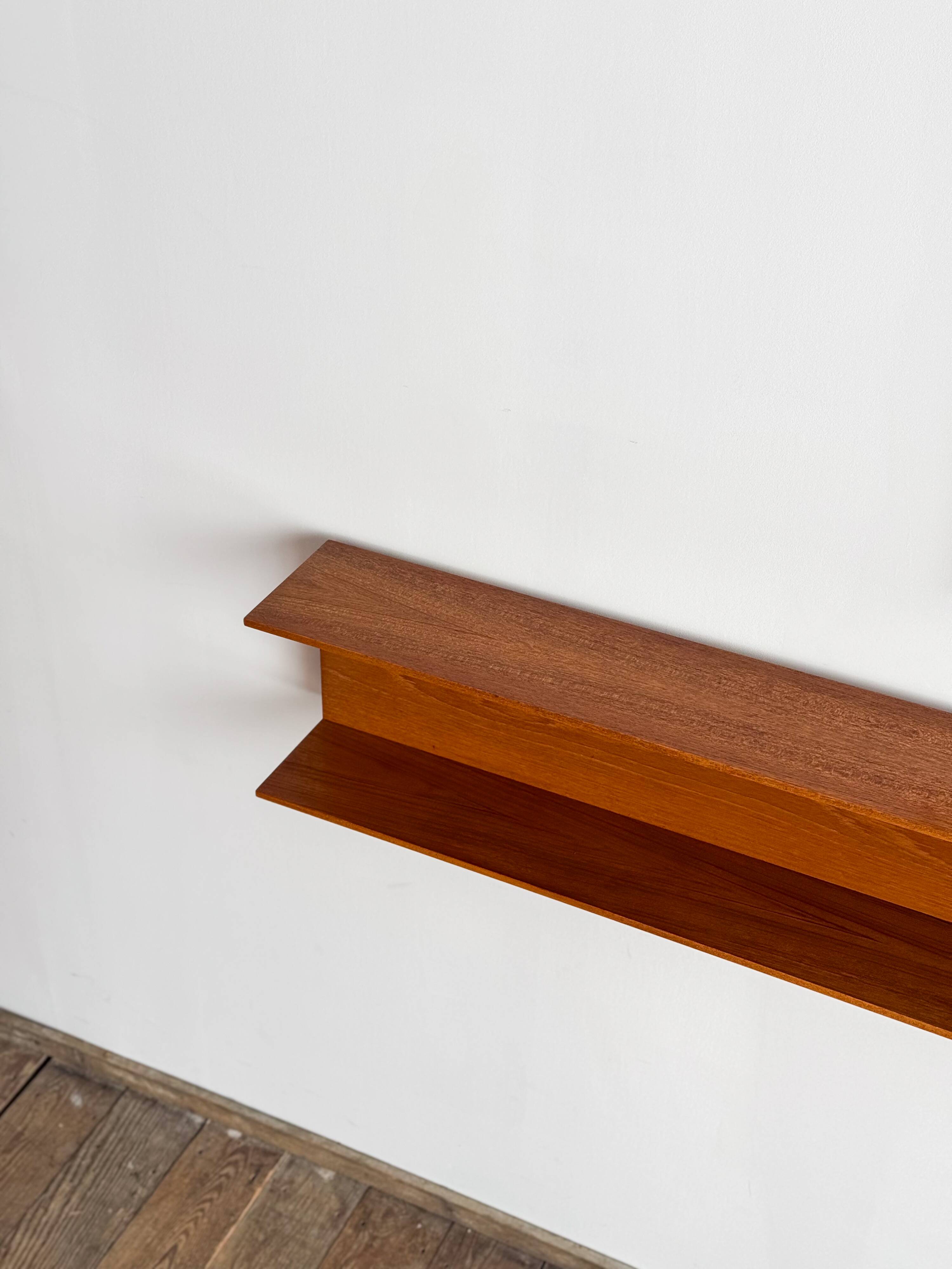 Teak wall shelf by Wilhelm Renz for Walter Wirz Mid Century Design