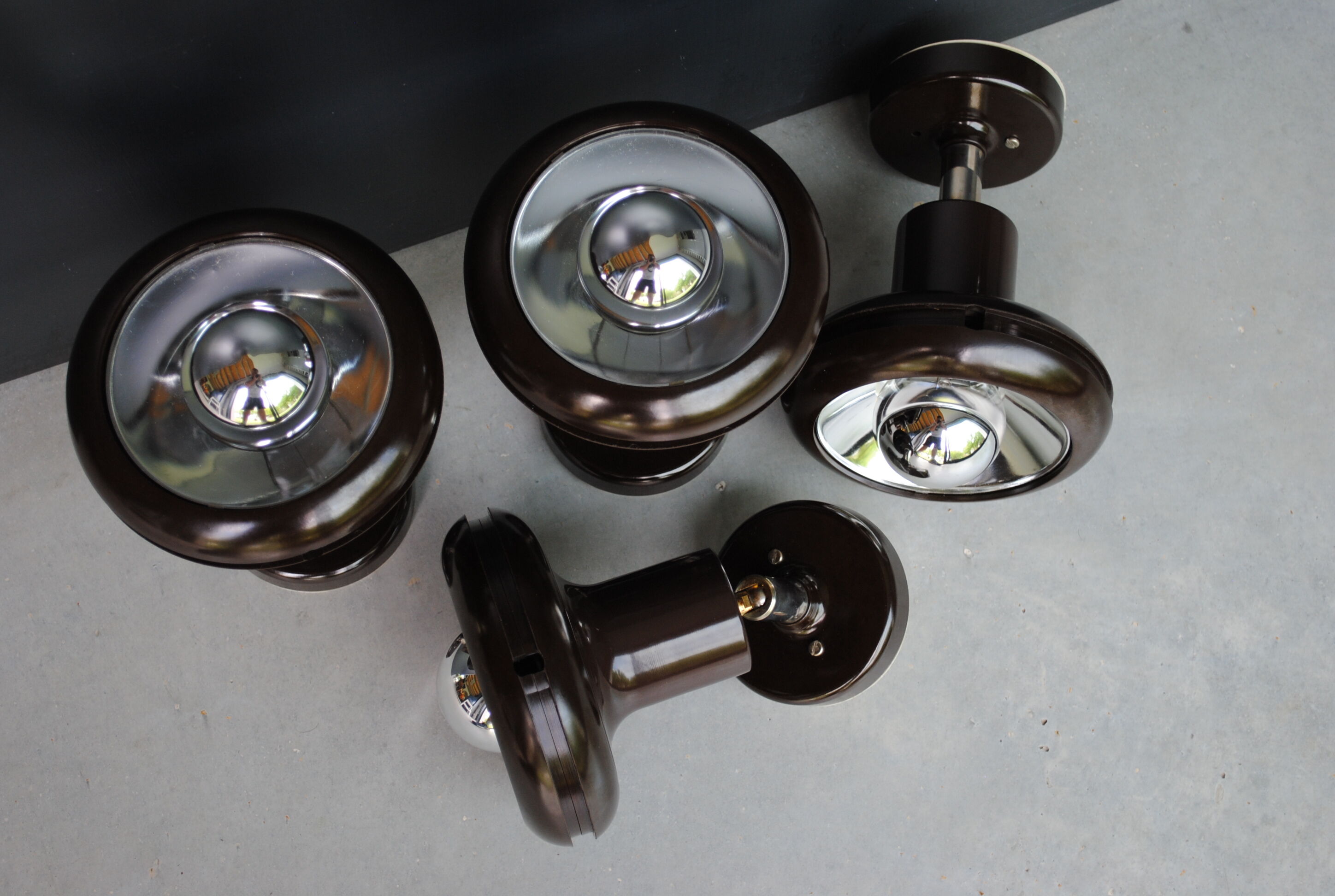 Set of 4 wall lamps Raak year 70