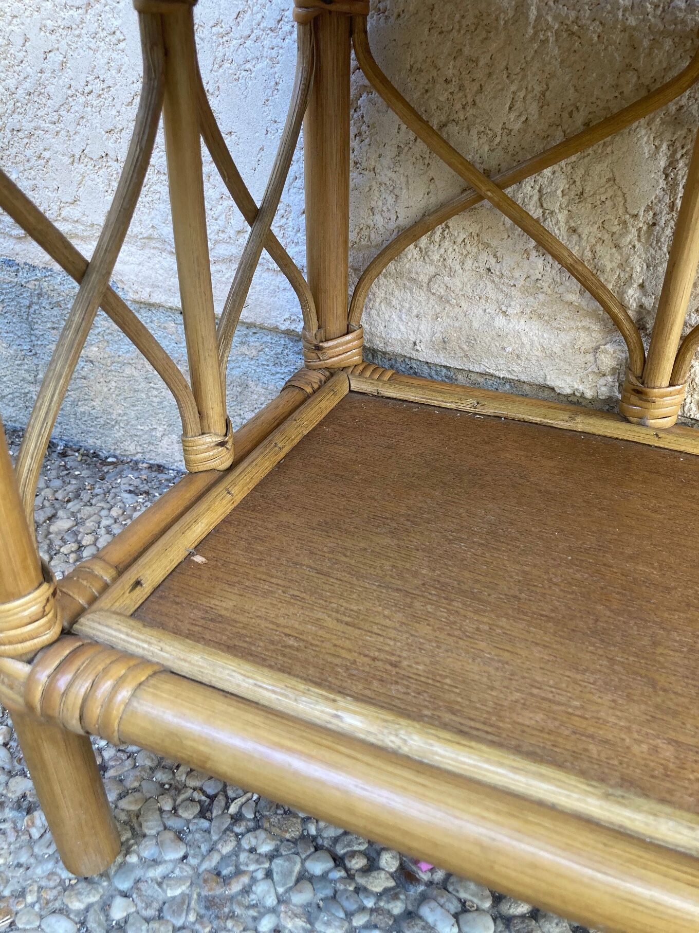 Vintage rattan shelf