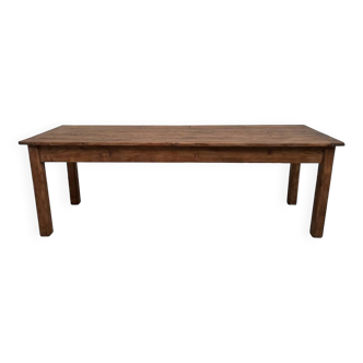 Table de ferme en pin 223 cm, années 70