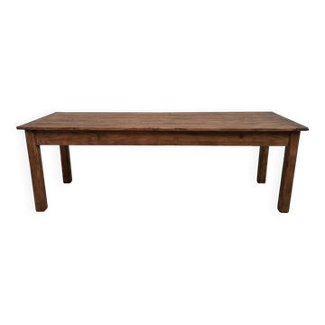 Table de ferme en pin 223 cm, années 70