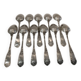 11 silver-plated metal teaspoons, Boulenger LXV scales