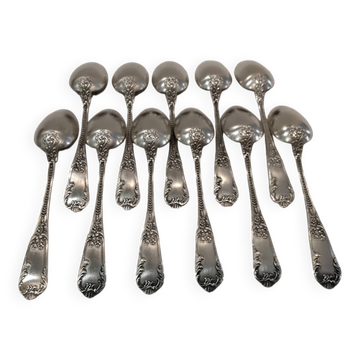 11 silver-plated metal teaspoons, Boulenger LXV scales
