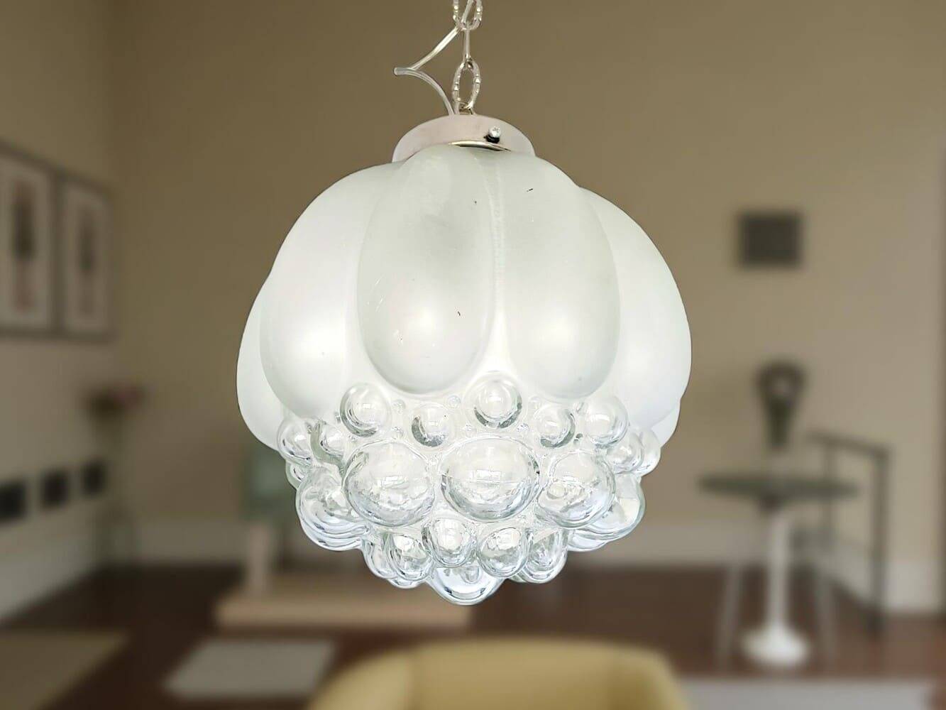 Large bubble glass hanging light