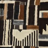 5x7 Brown & Cream Handmade Vintage Kilim Rug, 149x200Cm