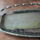 Large rectangular original silver metal dish