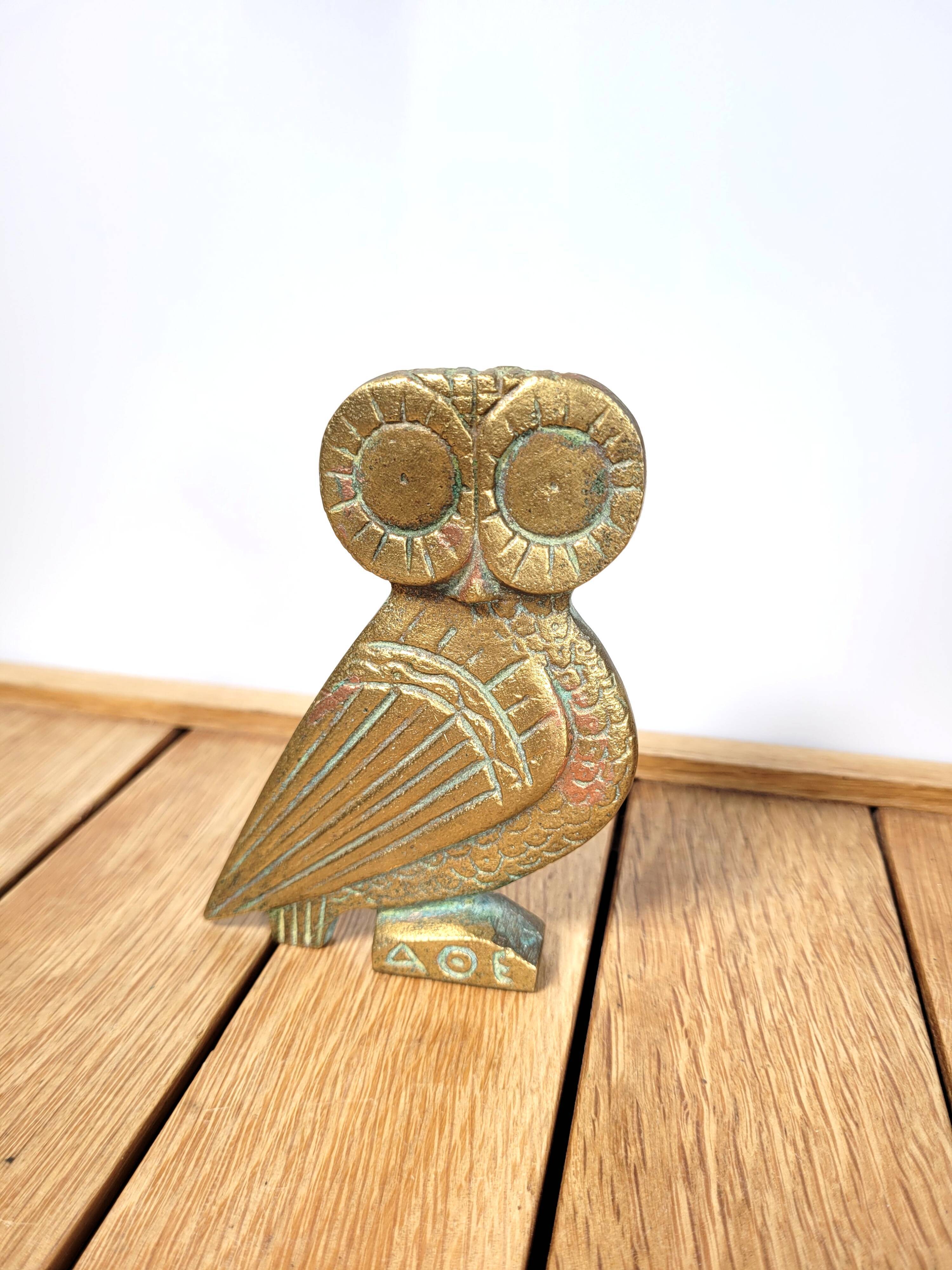 Bronze owl Athena