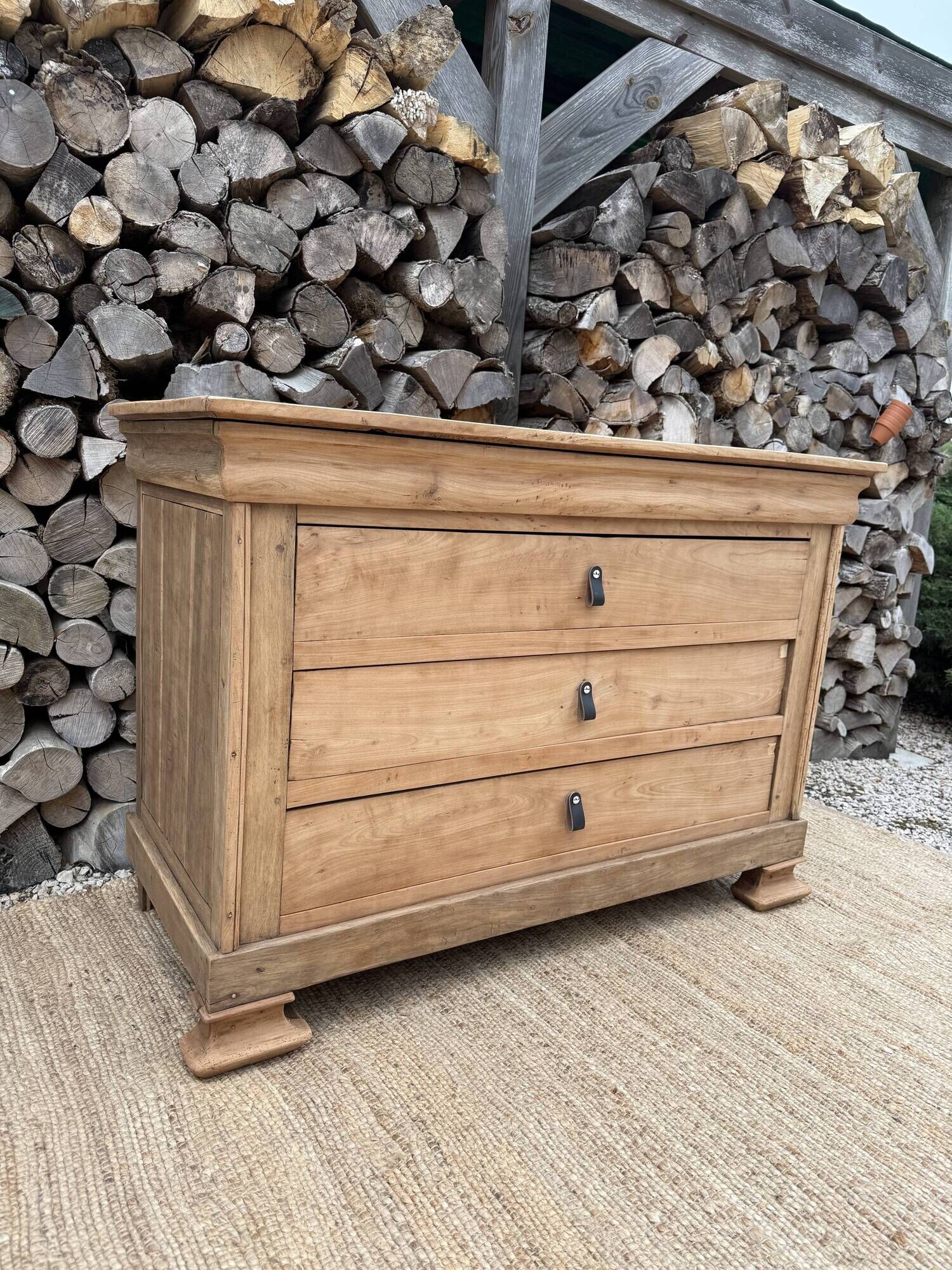 Renovated antique solid wood chest of drawers