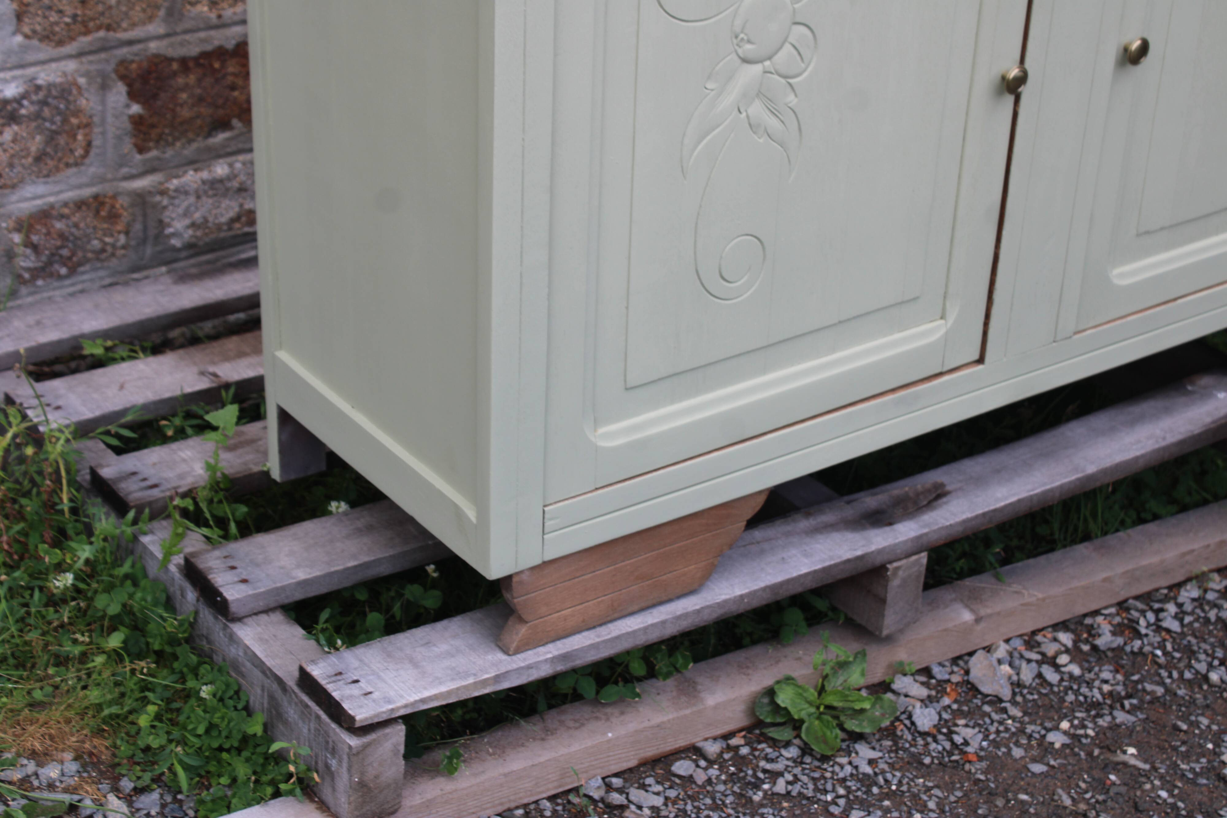 Buffet vintage Art Déco rénové • Vert Lézard Pure & Paint