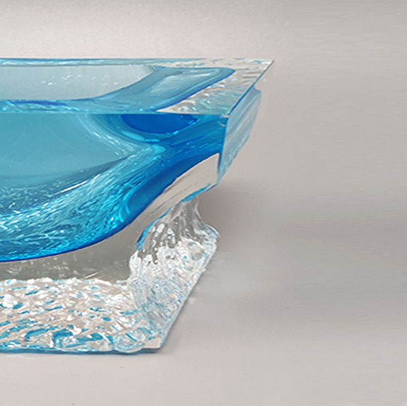 1960s astonishing blue ashtray or vide poche by Flavio Poli