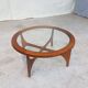 Table basse en verre du milieu du siècle par Stonehill