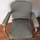 Armchair leatherette gray silver feet