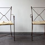 Wrought iron armchairs, Provençal style