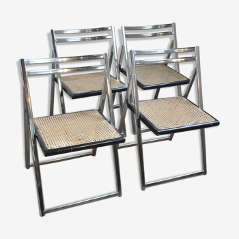 Set of 4 folding chairs of Italian design 1970