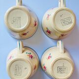 Lot 4 flower coffee cups salins granit france