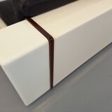 Vintage sofa bed bench with integrated lighting, Italian design Beka Tortuga, in skai, fiber