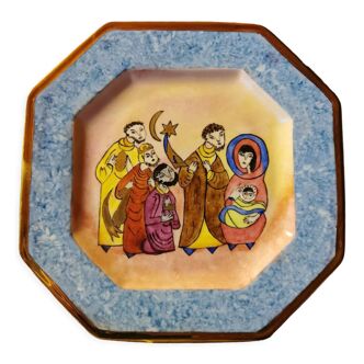 Plate The nativity Limoges porcelain