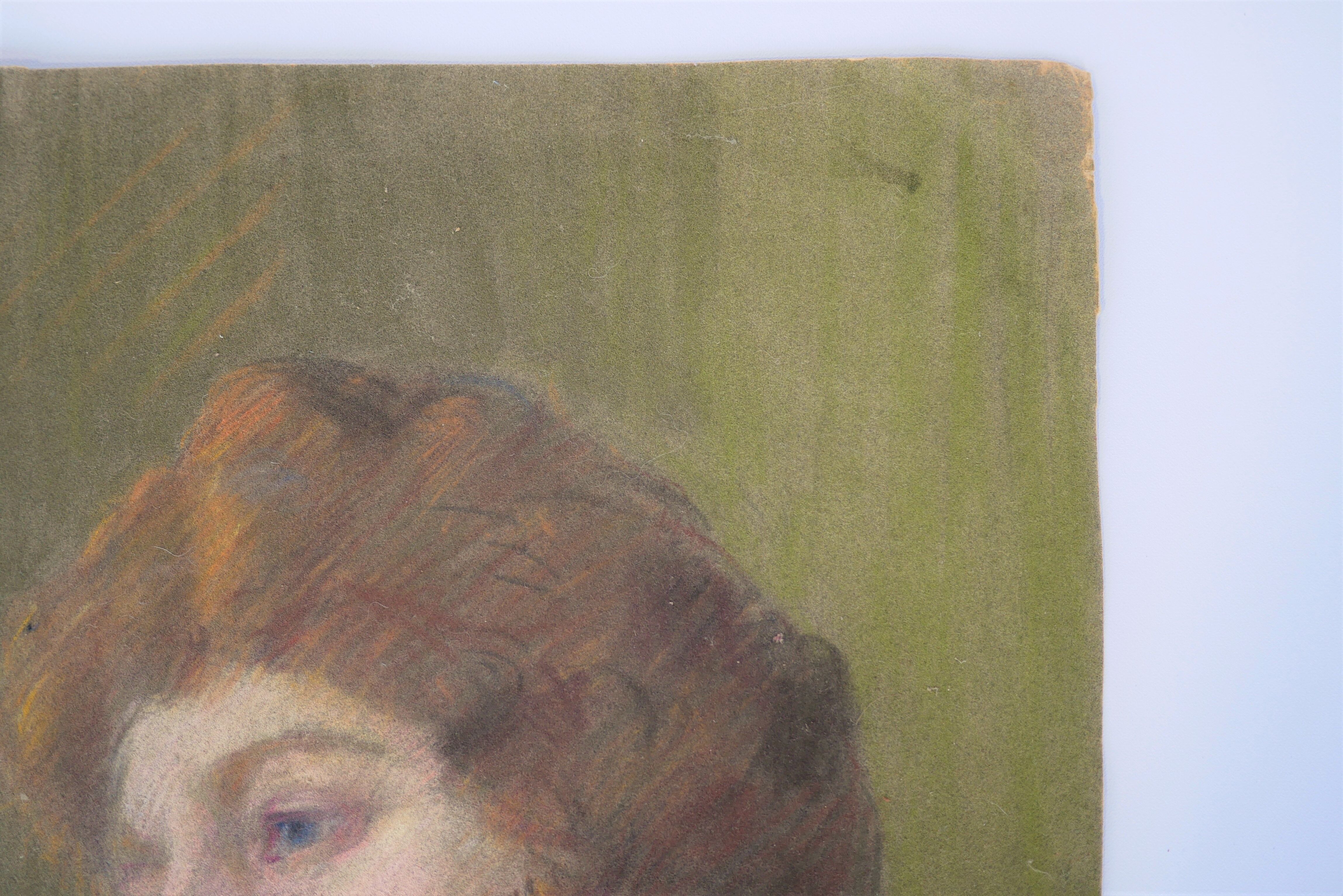 Vintage pastel portrait