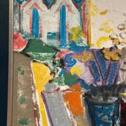 Large Original Swedish Oil on Canvas – “Still Life with Flowers” by Eric With (1916–2000) – Signed – Vintage & Framed – 89×70.5cm