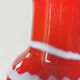 Vintage Murano Glass Vase: Red & White Stripes, 1970s Space Age Decor