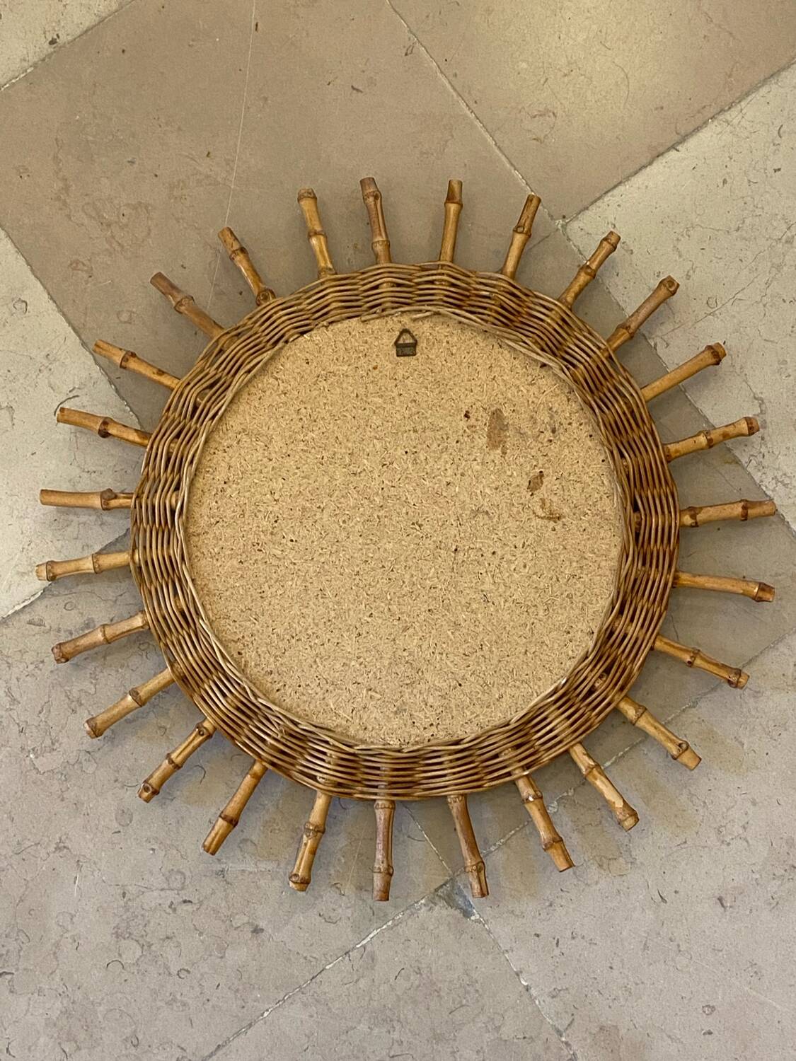 Rattan sun mirror